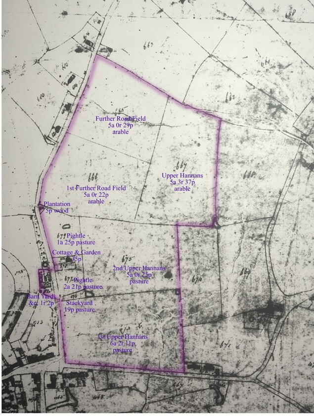 Pound Farm, Framlingham; Annotated 1842 Tithe Map
