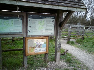 Queen Mary's Lane interpretation board in Woodland Trust car park